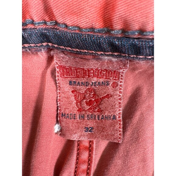 True Religion Mens 32 Geno Officer Chino Jeans Calamity Faded Red Retro 90s Y2K - Picture 6 of 14